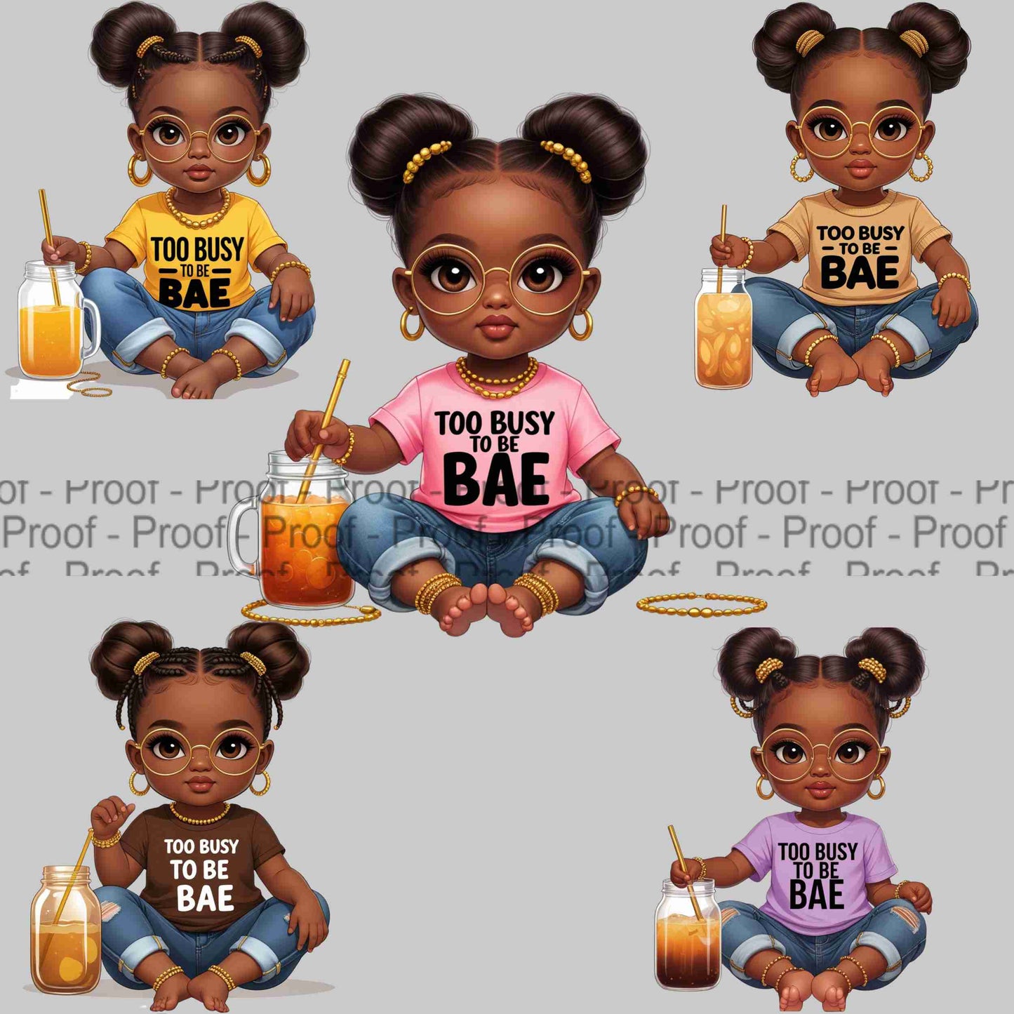 Too Busy To Be Bae PNG Bundle – 5 High-Res Transparent Clipart Files for Sublimation, T-Shirts, Mugs, Wall Art, Tote Bags & Commercial Use Digital File Style-Junction Custom Designs & Prints