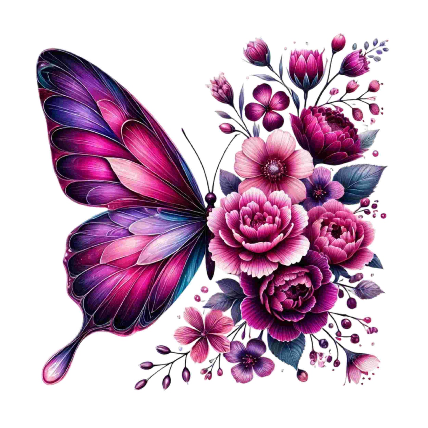 Colorful Butterfly Floral Set of 10 #2- DTF Heat Transfers DTF Transfers Style Junction – Custom Digital Designs & Apparel 3 Pocket 4 x 4