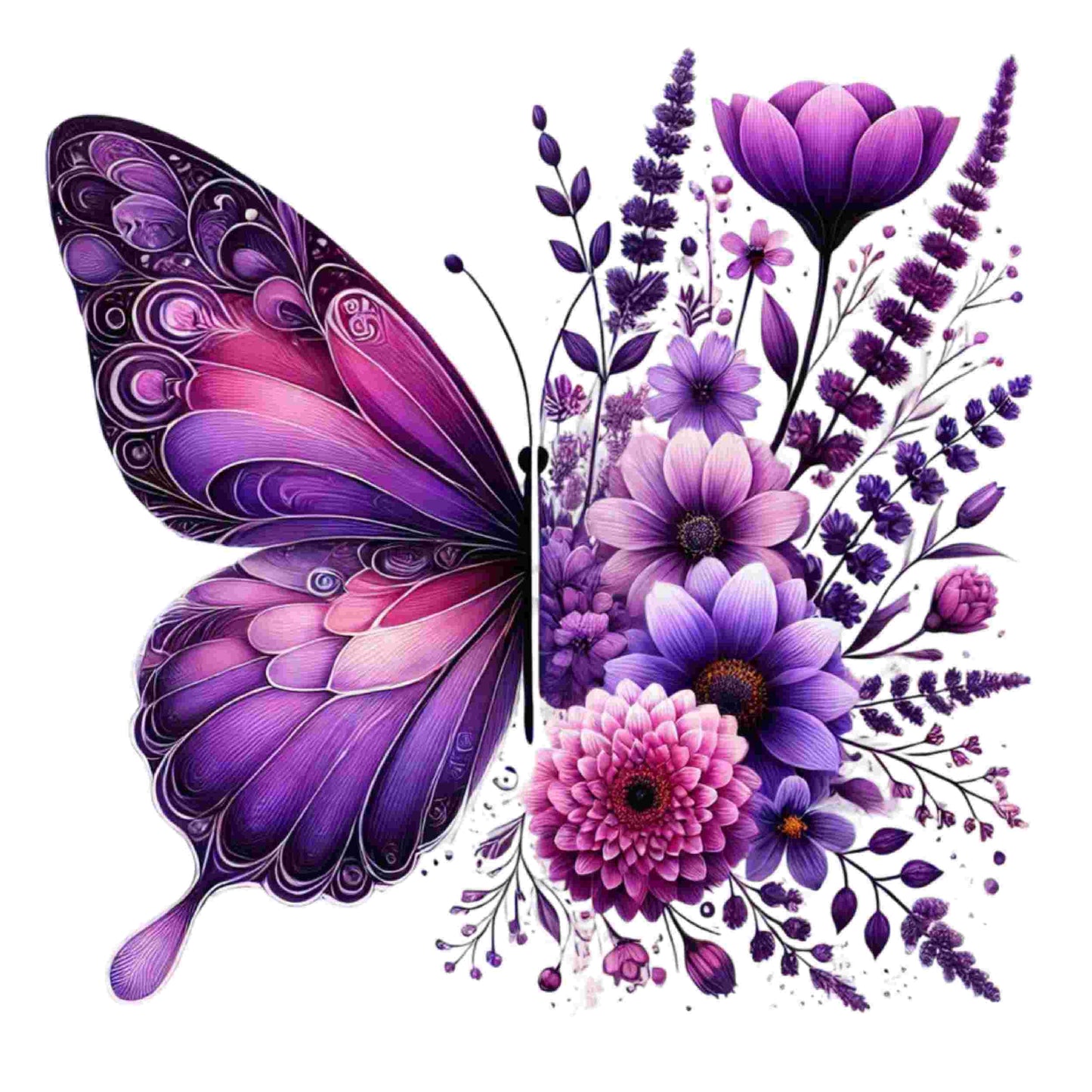 Colorful Butterfly Floral Set of 10 #2- DTF Heat Transfers DTF Transfers Style Junction – Custom Digital Designs & Apparel 4 Pocket 4 x 4