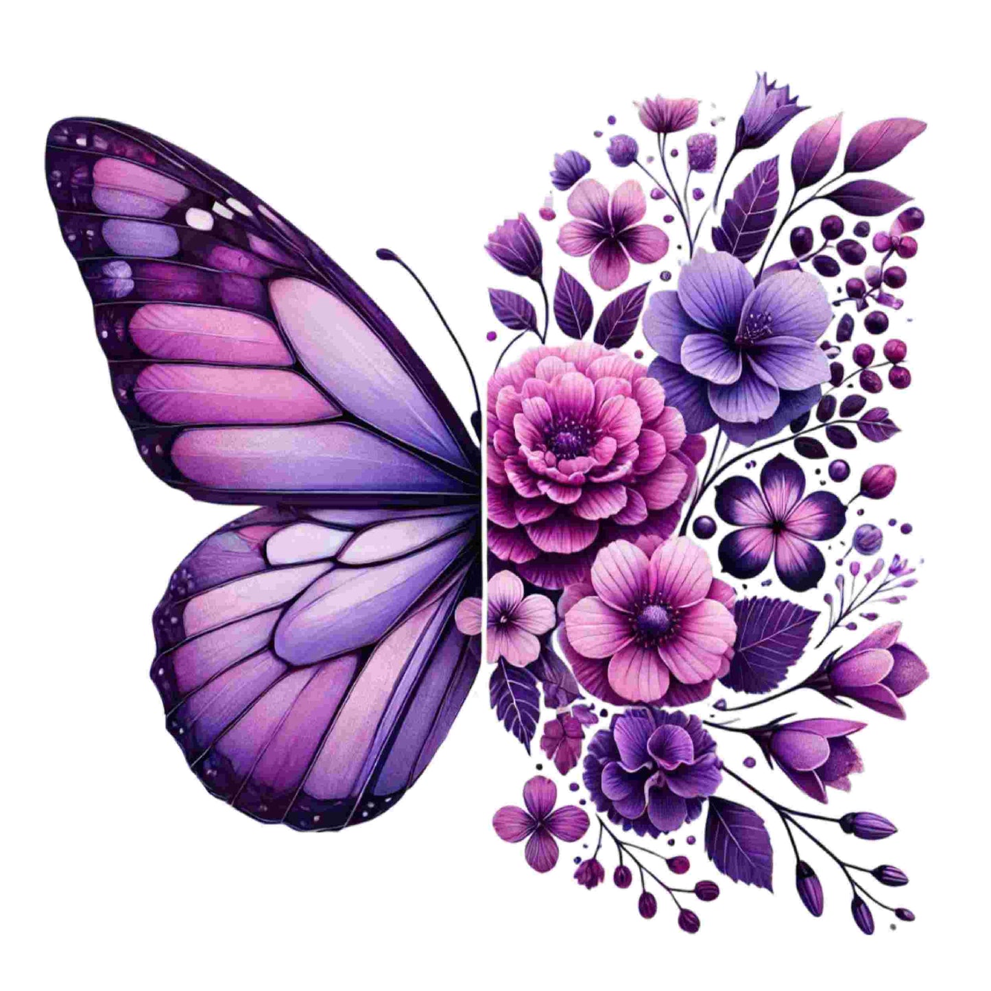 Colorful Butterfly Floral Set of 10 #1 - DTF Heat Transfers DTF Transfers Style Junction – Custom Digital Designs & Apparel 4 Pocket 4 x 4