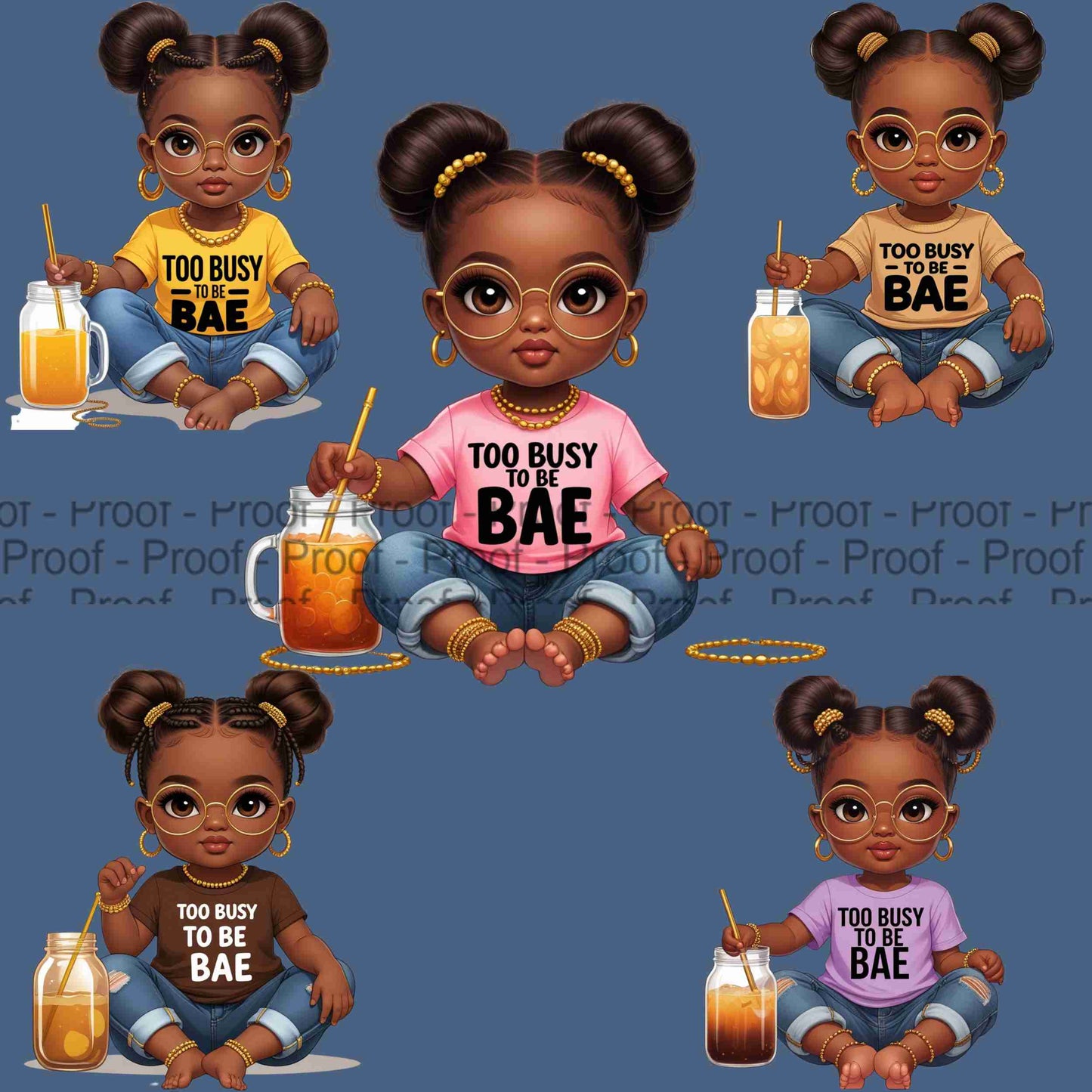 Too Busy To Be Bae PNG Bundle – 5 High-Res Transparent Clipart Files for Sublimation, T-Shirts, Mugs, Wall Art, Tote Bags & Commercial Use Digital File Style-Junction Custom Designs & Prints
