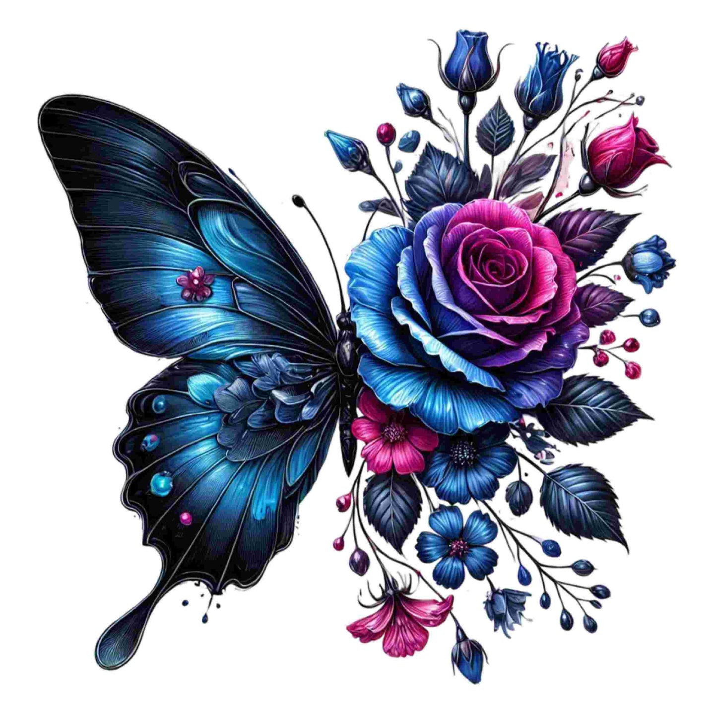Colorful Butterfly Floral Set of 10 #2- DTF Heat Transfers DTF Transfers Style Junction – Custom Digital Designs & Apparel 5 Pocket 4 x 4