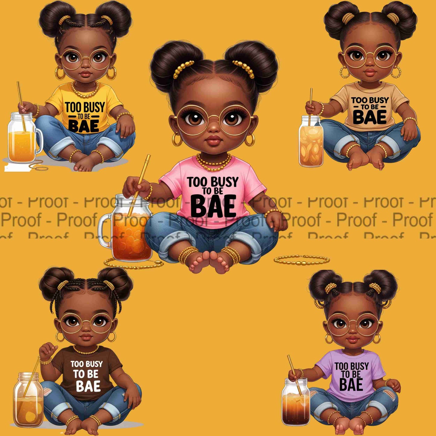 Too Busy To Be Bae PNG Bundle – 5 High-Res Transparent Clipart Files for Sublimation, T-Shirts, Mugs, Wall Art, Tote Bags & Commercial Use Digital File Style-Junction Custom Designs & Prints