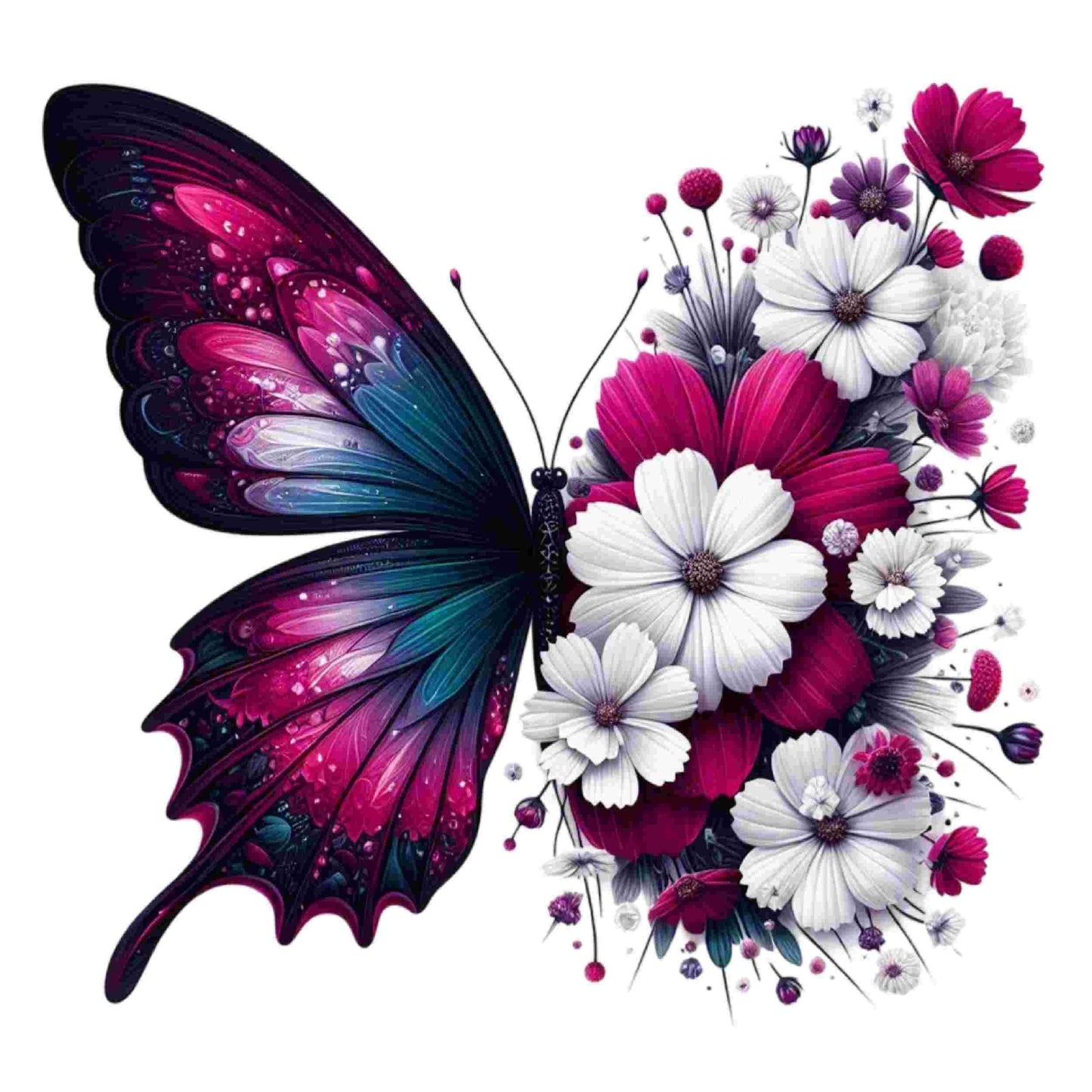 Colorful Butterfly Floral Set of 10 #1 - DTF Heat Transfers DTF Transfers Style Junction – Custom Digital Designs & Apparel 6 Pocket 4 x 4