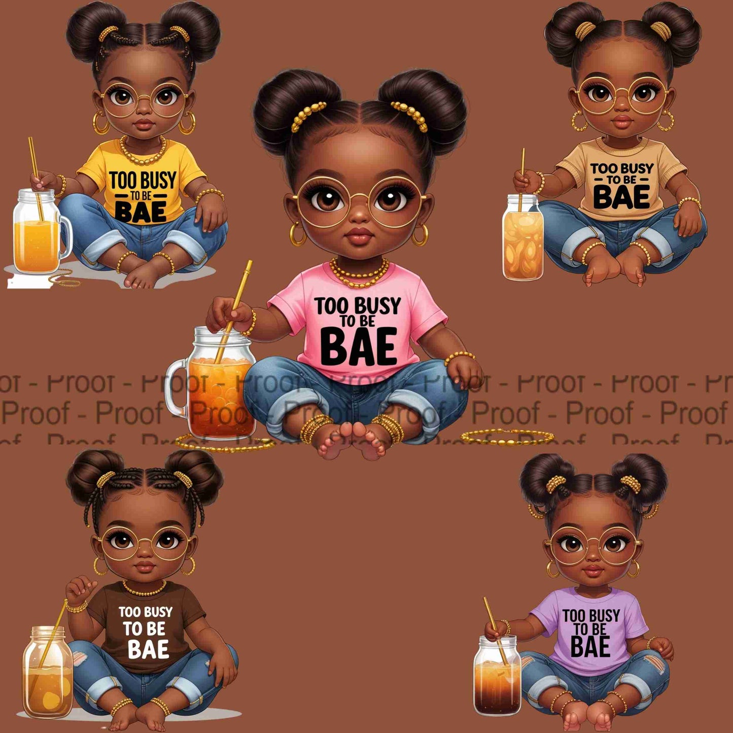 Too Busy To Be Bae PNG Bundle – 5 High-Res Transparent Clipart Files for Sublimation, T-Shirts, Mugs, Wall Art, Tote Bags & Commercial Use Digital File Style-Junction Custom Designs & Prints