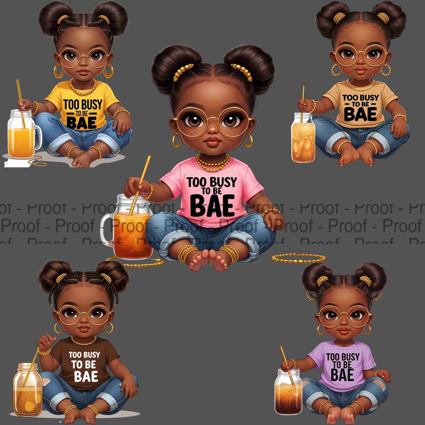 Too Busy To Be Bae PNG Bundle – 5 High-Res Transparent Clipart Files for Sublimation, T-Shirts, Mugs, Wall Art, Tote Bags & Commercial Use Digital File Style-Junction Custom Designs & Prints