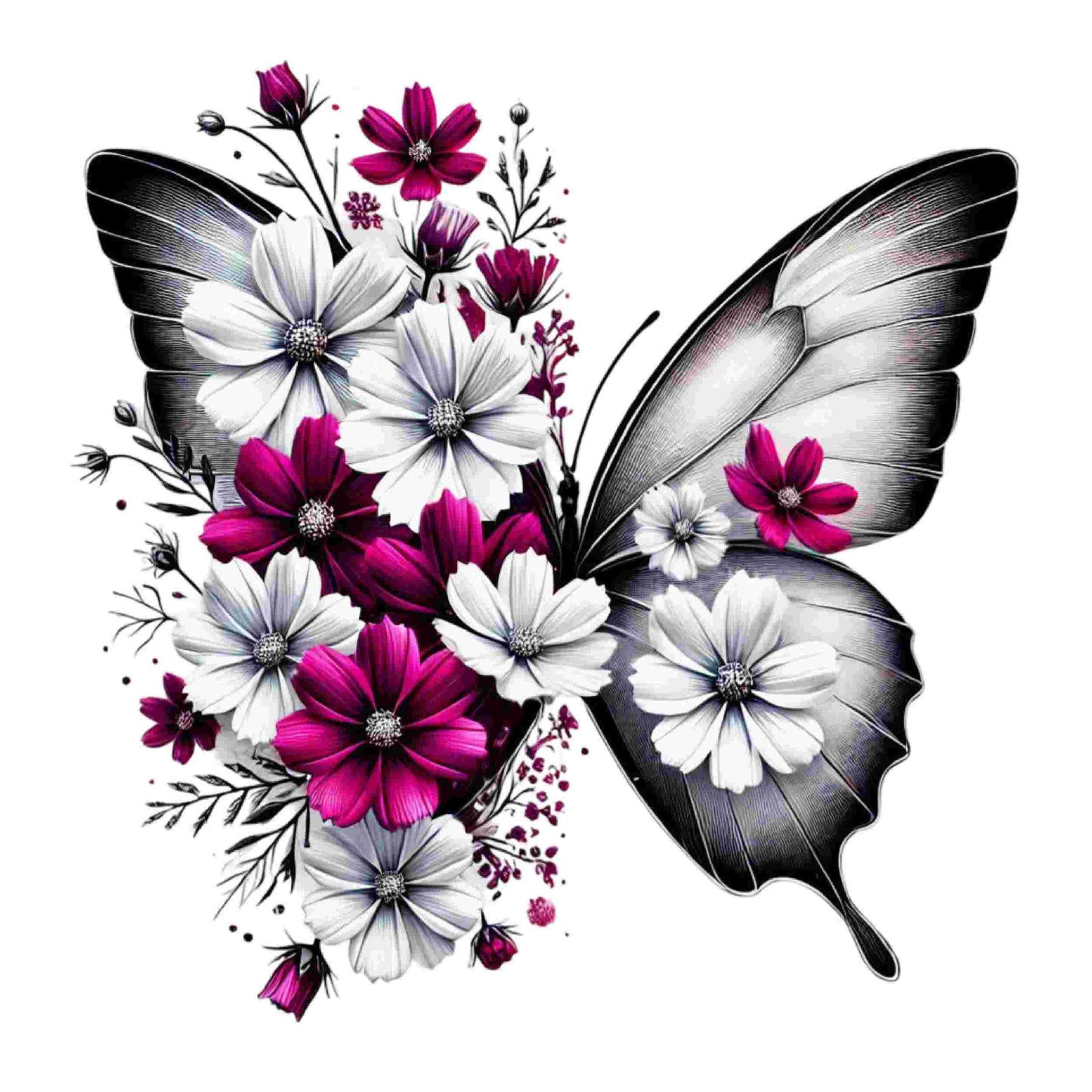 Colorful Butterfly Floral Set of 10 #1 - DTF Heat Transfers DTF Transfers Style Junction – Custom Digital Designs & Apparel 8 Pocket 4 x 4