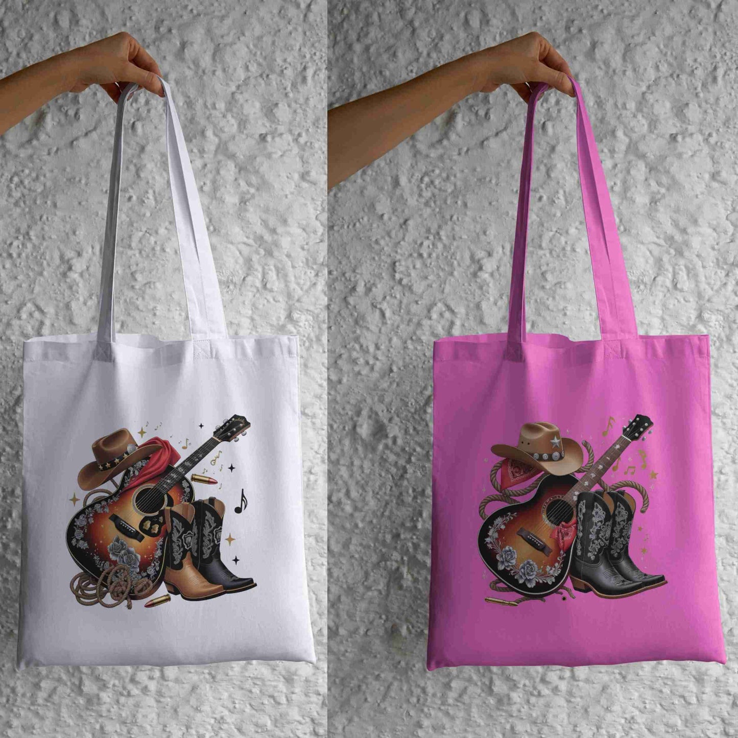 Western Cowgirl Guitar PNG Bundle – 5 High-Res Clipart Files for Sublimation | Transparent Background for T-Shirts, Mugs, Wall Art & More Digital File Style-Junction Custom Designs & Prints