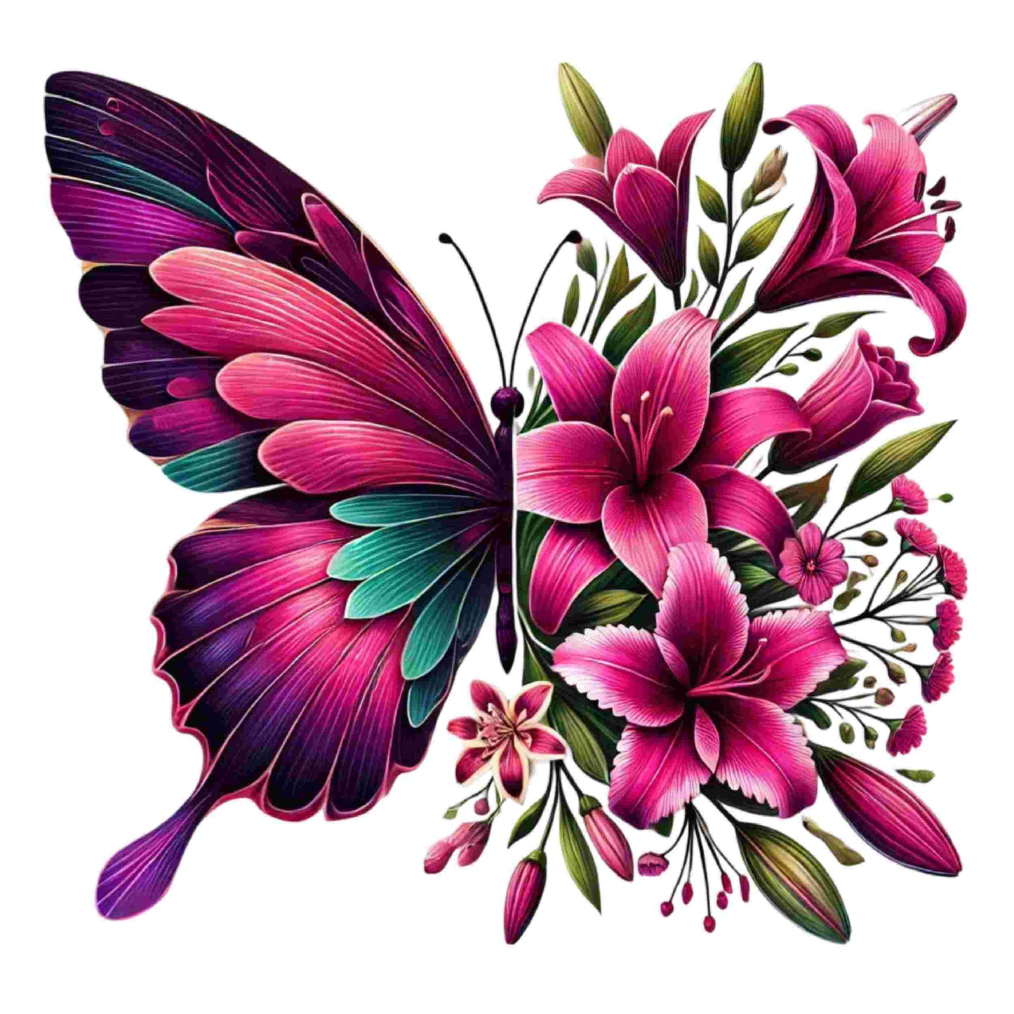 Colorful Butterfly Floral Set of 10 #2- DTF Heat Transfers DTF Transfers Style Junction – Custom Digital Designs & Apparel 9 Pocket 4 x 4
