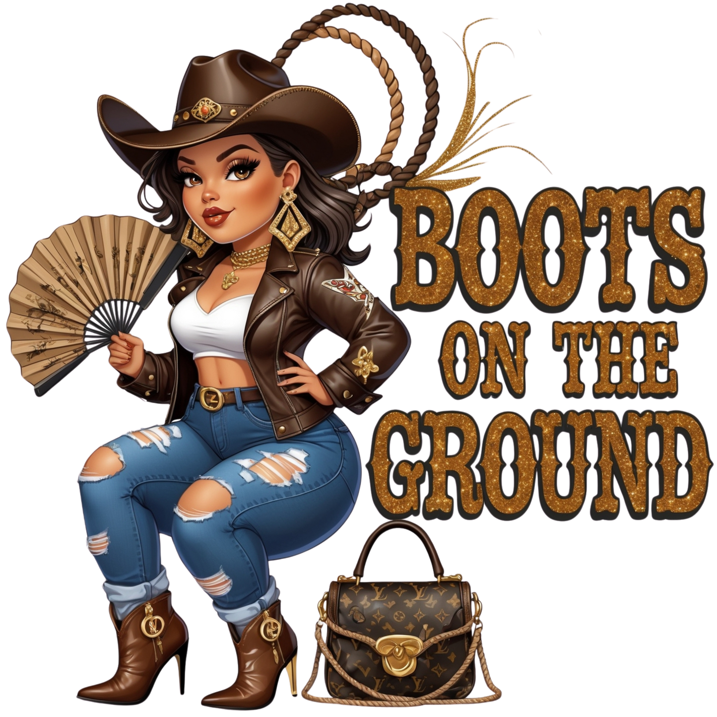 Boots on the Ground Curvy Cowgirl DTF Heat Transfers DTF Transfers Style Junction – Custom Digital Designs 1 Pocket 4 x 4