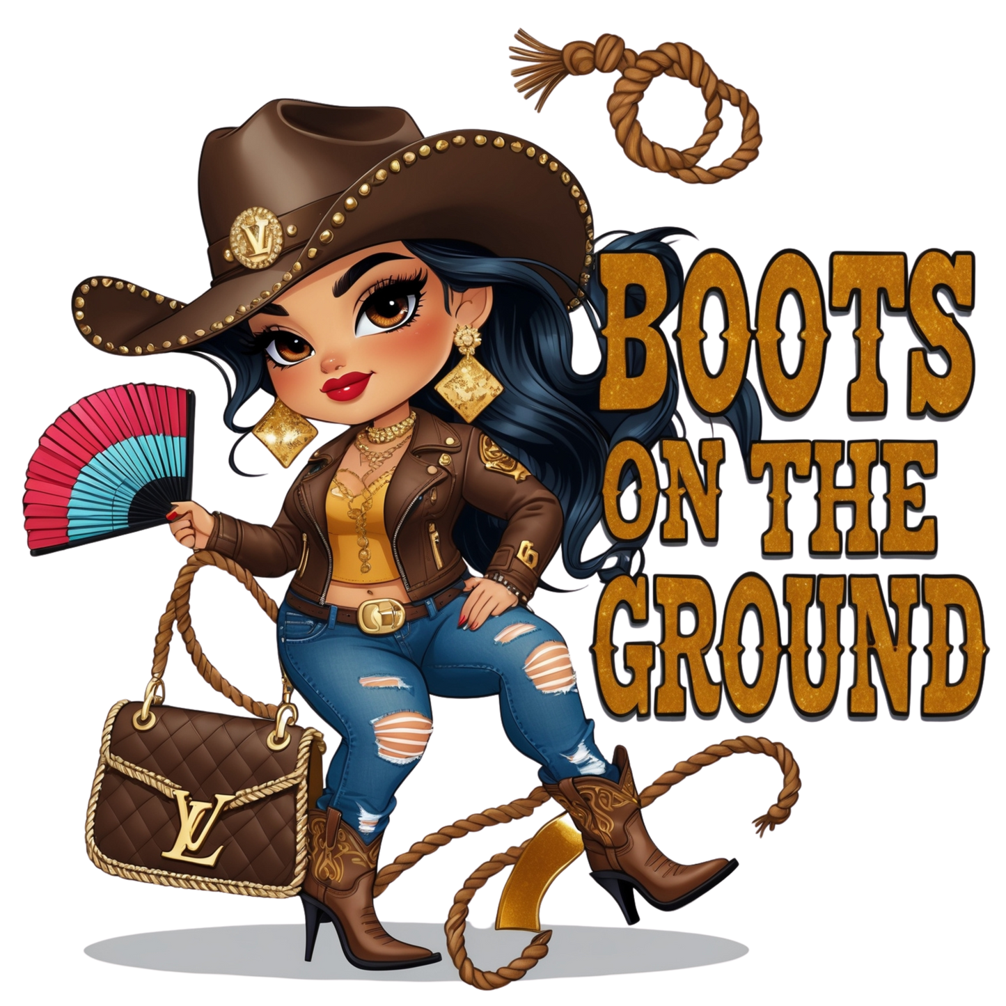 Boots on the Ground Curvy Cowgirl DTF Heat Transfers DTF Transfers Style Junction – Custom Digital Designs 2 Pocket 4 x 4