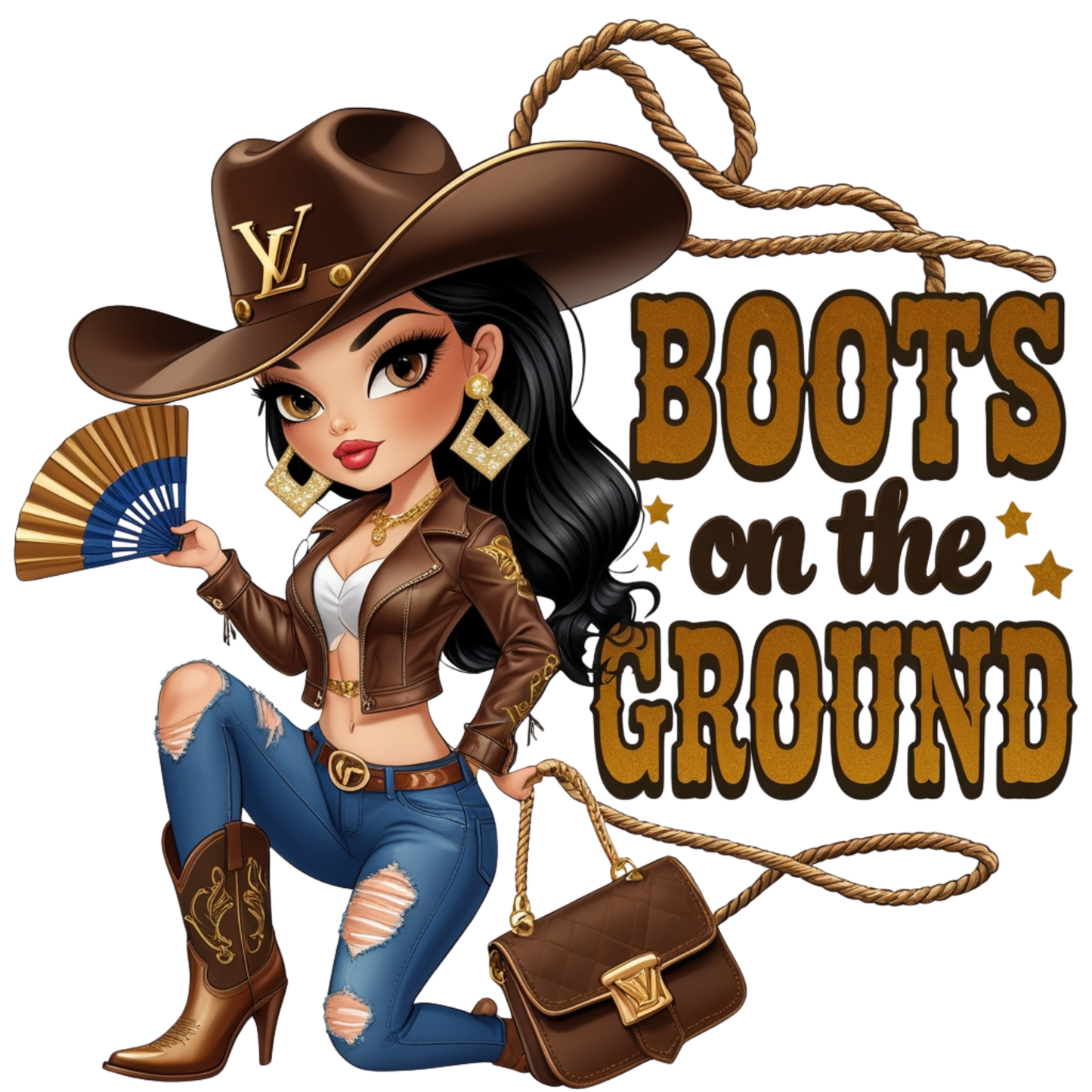 Boots on the Ground Curvy Cowgirl DTF Heat Transfers DTF Transfers Style Junction – Custom Digital Designs 4 Pocket 4 x 4