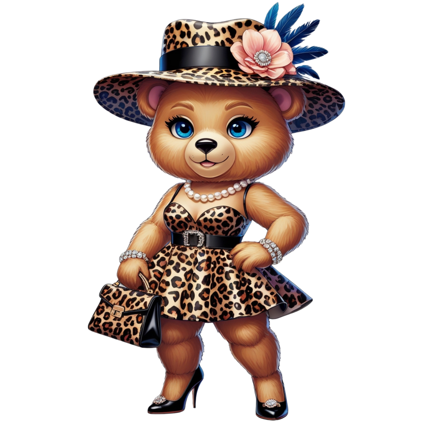 Leopard Stylish Glam Fashion Bear DTF Heat Transfers DTF Transfers Style Junction – Custom Digital Designs 3 Pocket 4 x 4