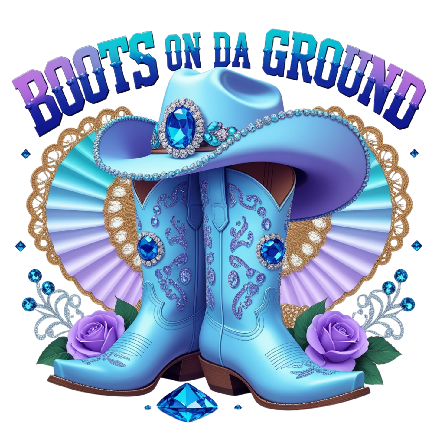 Light Blue Boots On Da Ground DTF Heat Transfers DTF Transfers Style Junction – Custom Digital Designs 1 Pocket 4 x 4