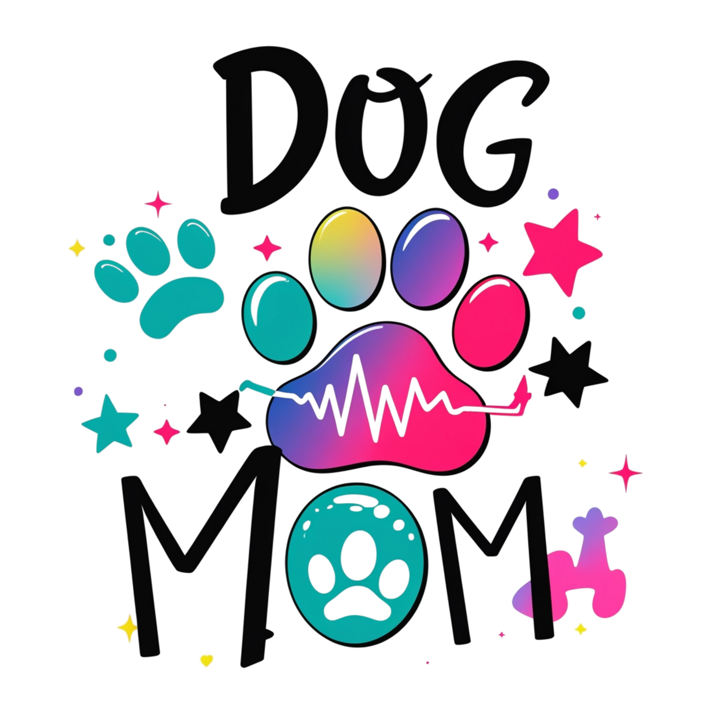 Dog Mom Heartbeat – DTF Heat Transfers #3