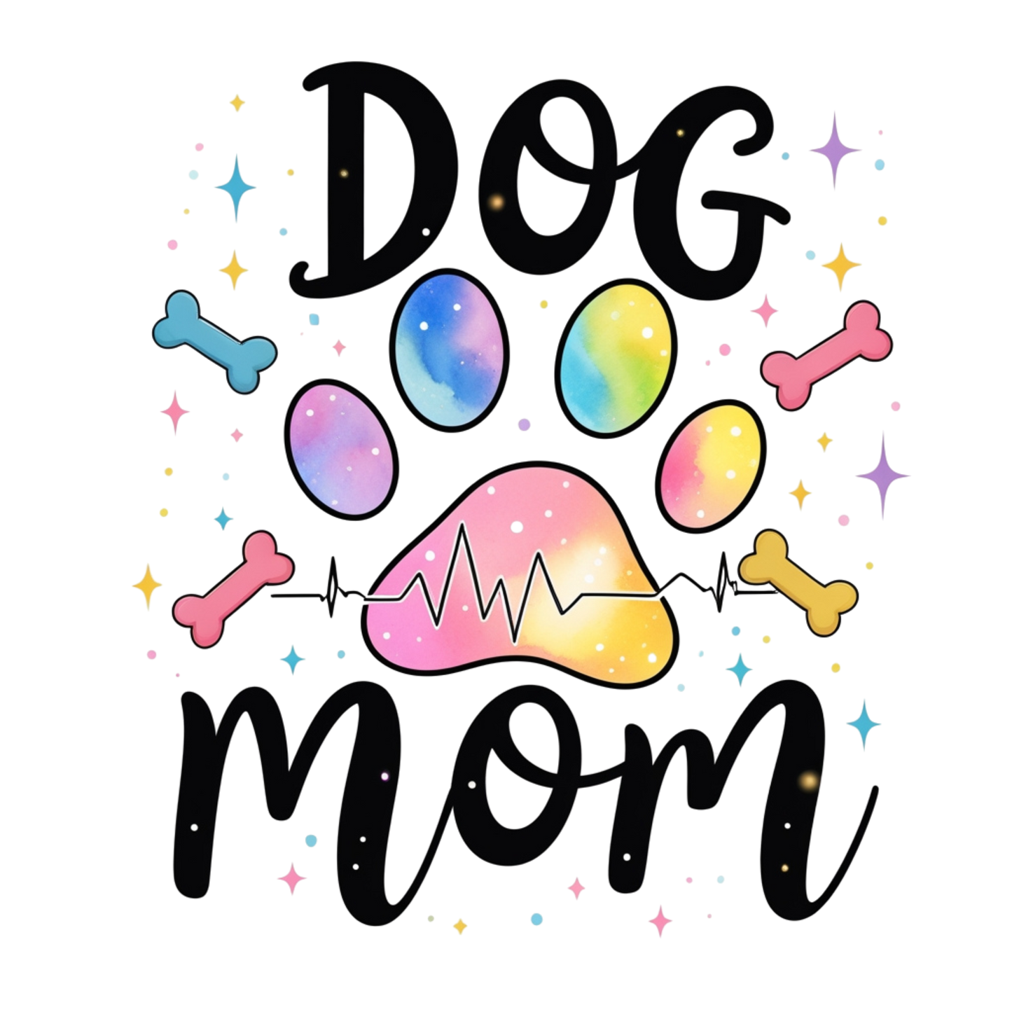 Dog Mom Heartbeat – DTF Heat Transfers #4