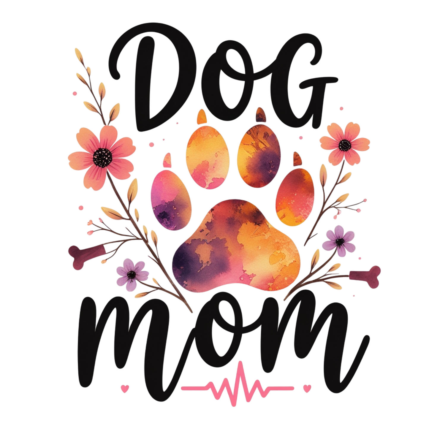 Dog Mom Heartbeat – DTF Heat Transfers #5