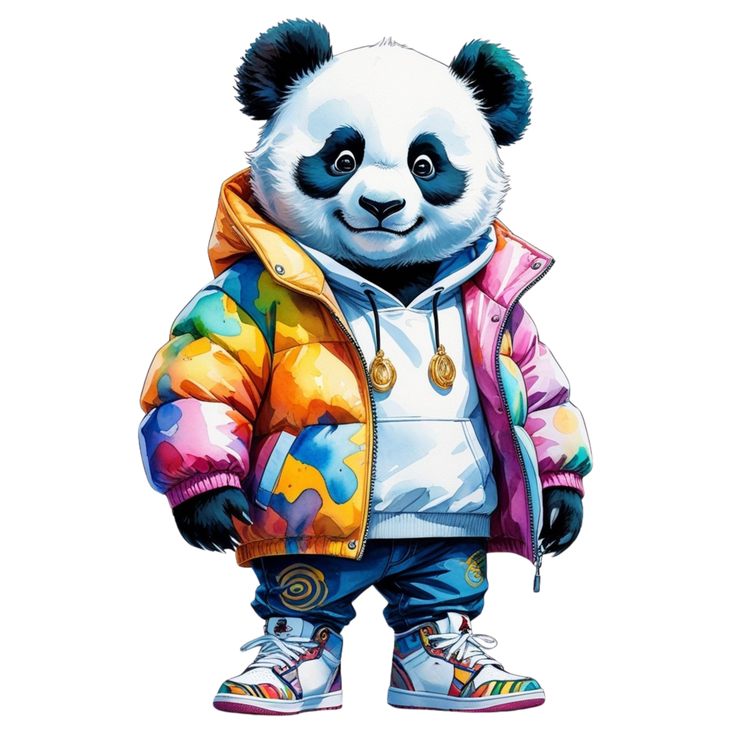 Streetwise Panda in Color Pop Jacket – DTF Heat Transfers #5