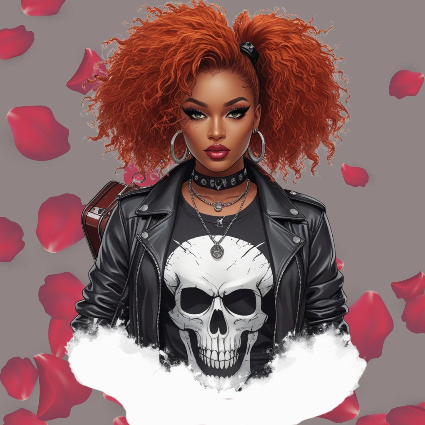 Edgy Black Girl Clipart Bundle | 3 PNG Digital Downloads | Curvy Fashion Goth Aesthetic | 300 DPI Transparent Files for Sublimation & DTF Digital File Style-Junction Custom Designs & Prints
