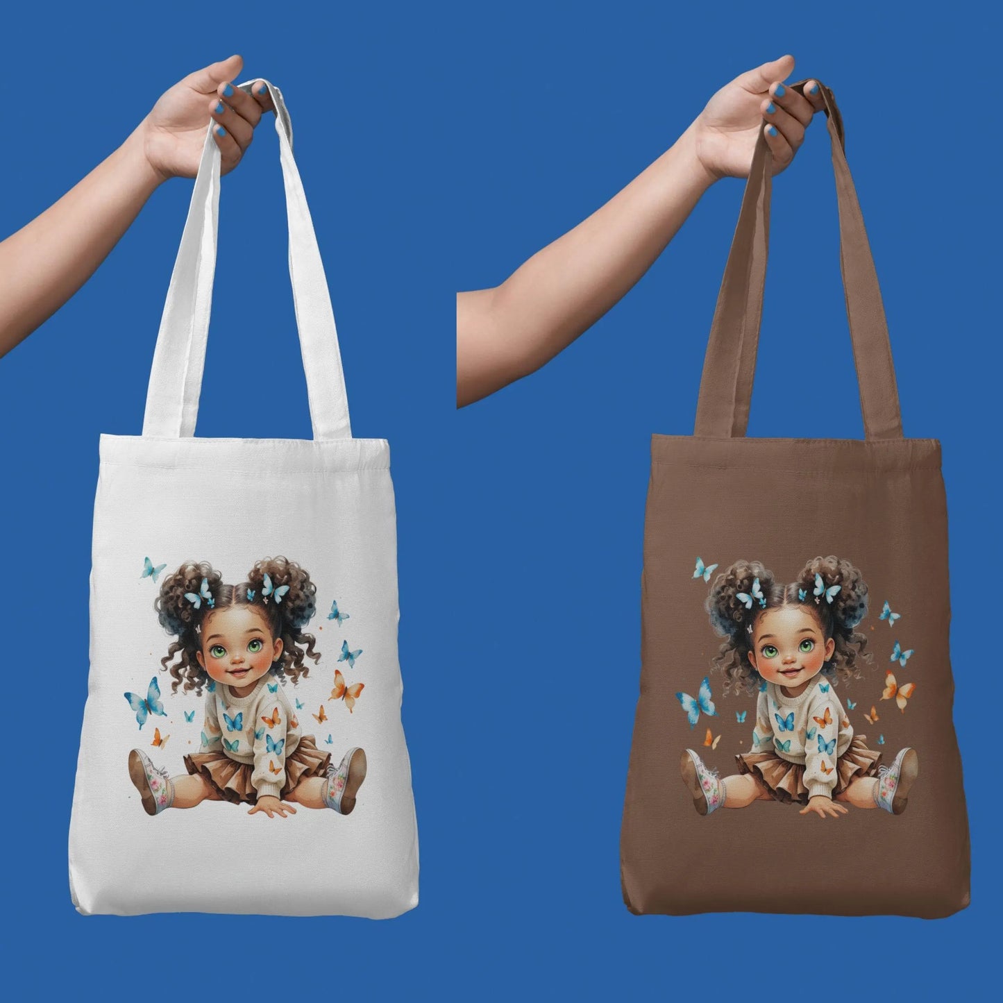 Watercolor Toddler Girl with Butterflies Clipart | 5 High-Res PNGs | Sublimation Bundle for Shirts, Mugs, Tote Bags & DIY Projects Digital File Style-Junction Custom Designs & Prints