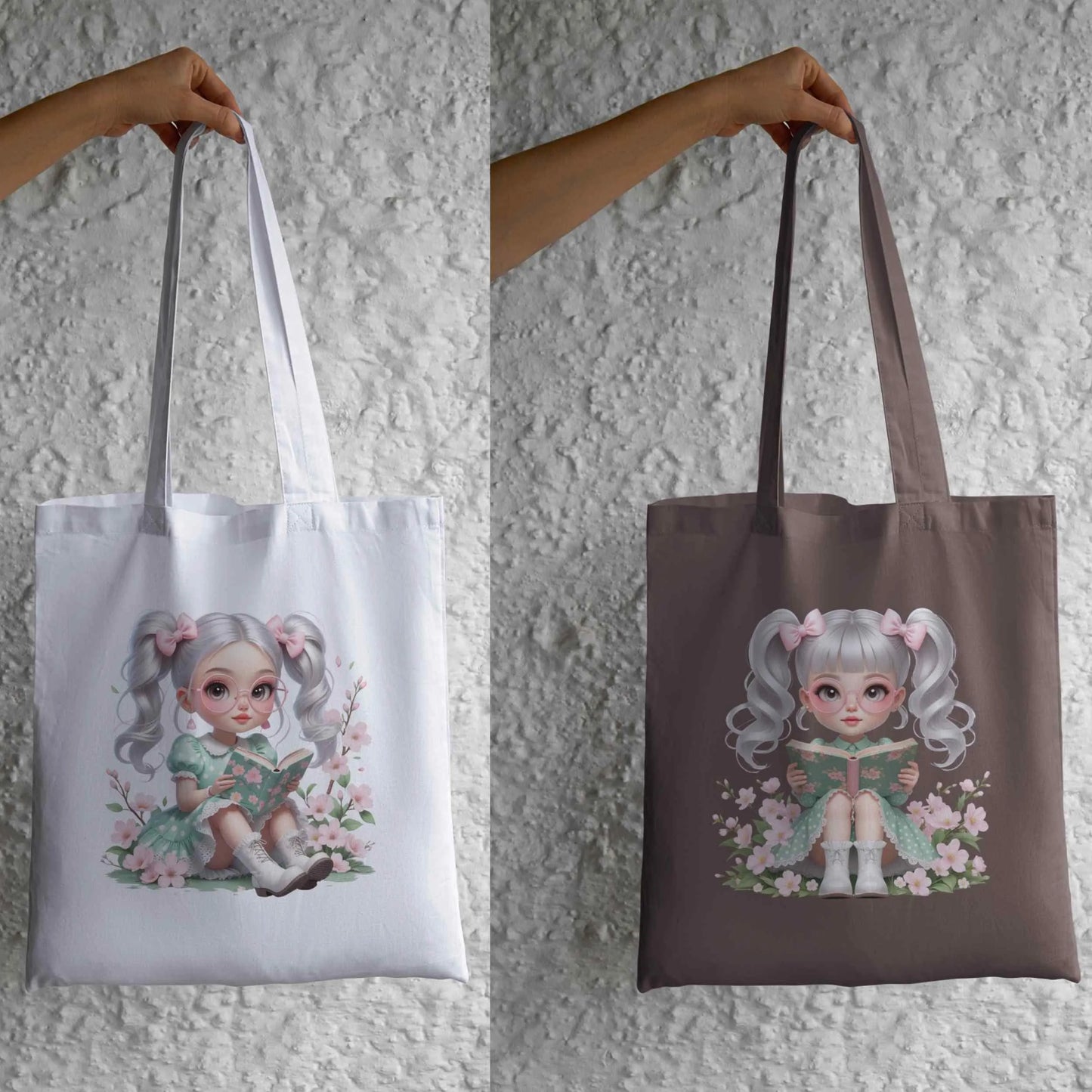 Vintage Spring Blossom Girl Clipart PNG Bundle | 5 Transparent High-Res Files for Sublimation T-Shirts, Mugs, Wall Art & Crafts Digital File Style-Junction Custom Designs & Prints