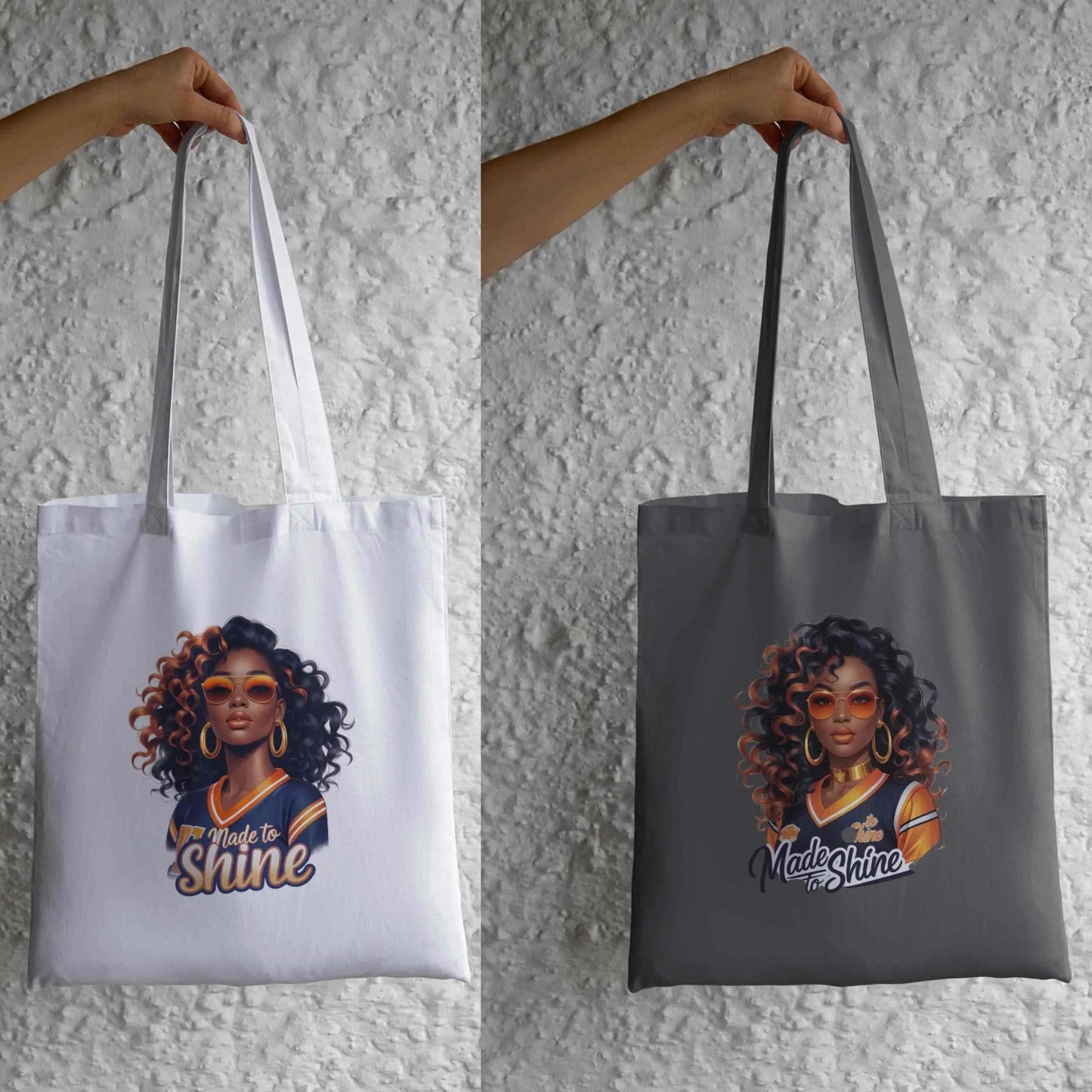 Made to Shine PNG Bundle | 5 Burnt Orange & Gold Afro Queen Clipart Files | High-Res Transparent PNG for Sublimation T-Shirts, Mugs More Digital File Style-Junction Custom Designs & Prints