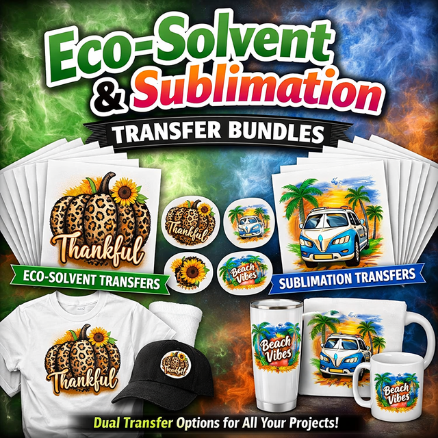 Eco Solvent & Sublimation Heat Transfer Bundle - Ready to Press