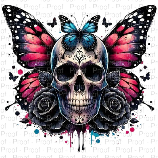 Butterfly Skull-DTF Transfers for Garments – Stunning Apparel Designs for All Fabrics DTF Prints Style-Junction Custom Designs & Prints