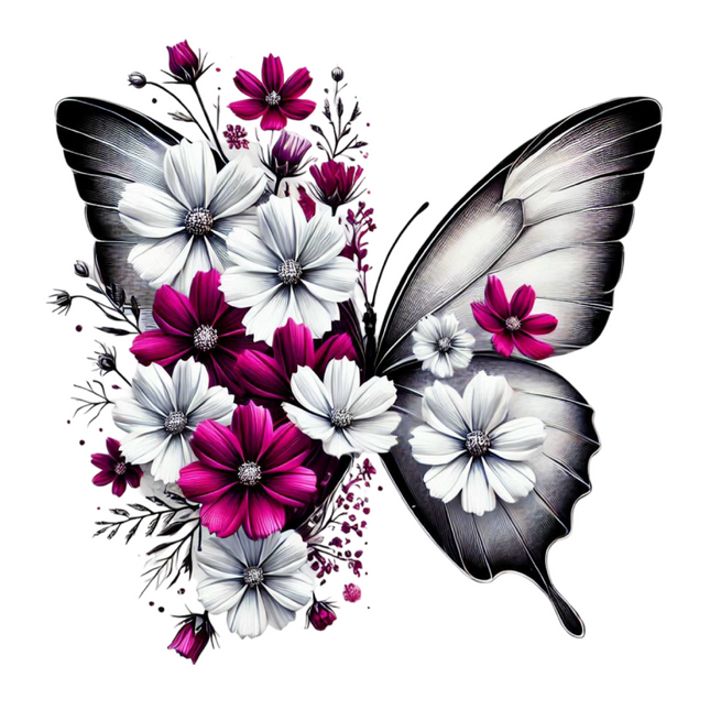 Butterfly & Floral Design for Apparel – DTF Heat Transfers #10 DTF Transfers Style Junction – Custom Digital Designs & Apparel