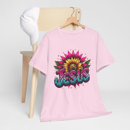 Jesus Floral Sunflower T-Shirt — Colorful Faith Graphic Tee