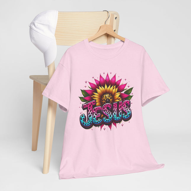 Jesus Floral Sunflower T-Shirt — Colorful Faith Graphic Tee