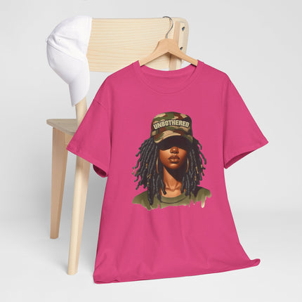 T-Shirt — Camouflage 'Unbothered' Dreadlock Portrait Tee