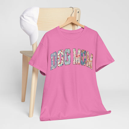 Dog Mom Floral Tee — 'DOG MOM' Arch Graphic T-Shirt, Cute Pet Lover Gift