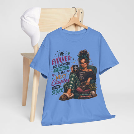 T-Shirt — "I've Evolved" Cozy Reader Graphic Tee