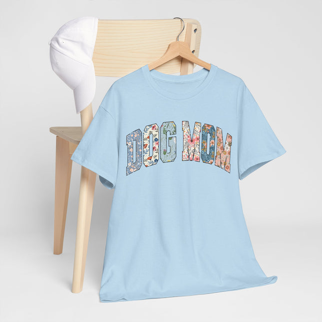 Dog Mom Floral Tee — 'DOG MOM' Arch Graphic T-Shirt, Cute Pet Lover Gift