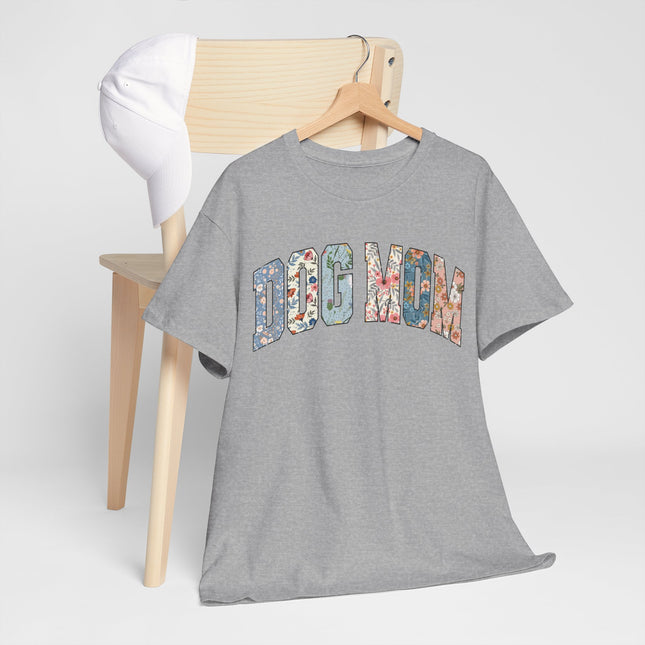Dog Mom Floral Tee — 'DOG MOM' Arch Graphic T-Shirt, Cute Pet Lover Gift