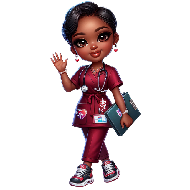 Cute Nurse Character #10 – Eco Solvent Heat Transfers Ready to Press Eco Solvent Transfers Style Junction – Custom Digital Designs & Apparel