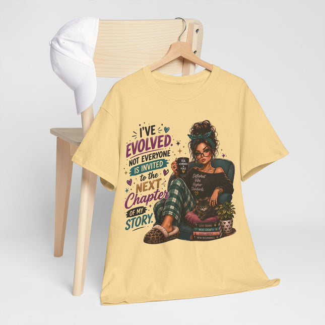 T-Shirt — "I've Evolved" Cozy Reader Graphic Tee