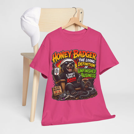 Honey Badger Illustration Tee | 'The Living Definition of Unfinished Business'
