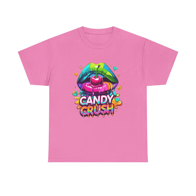 T-Shirt — Candy Crush Colorful Lip & Cherry Graphic Tee