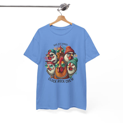 Cluck Rock Crew T-Shirt — Bad Ass Birds Vintage Chicken Band Tee