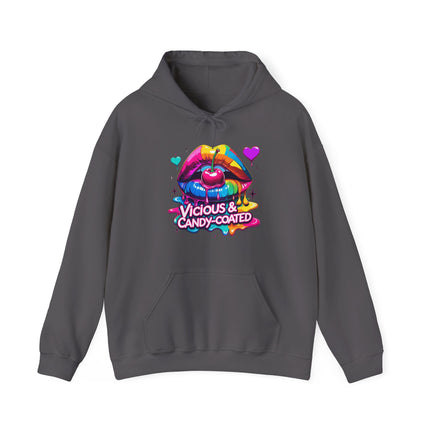 Hoodie — Vicious & Candy-Coated Rainbow Lips Graphic Hoodie