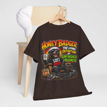 Honey Badger Illustration Tee | 'The Living Definition of Unfinished Business'