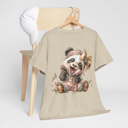Cute Baby Panda Tee — Adorable Floral Bow Graphic T-Shirt