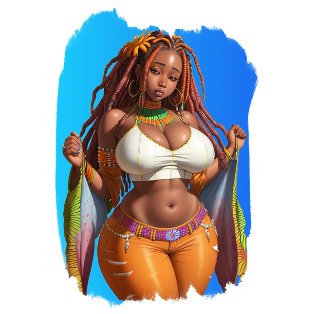 Island Girl with Locs #11 – Eco Solvent Heat Transfers & Ready to Press Eco Solvent Transfers Style Junction – Custom Digital Designs & Apparel
