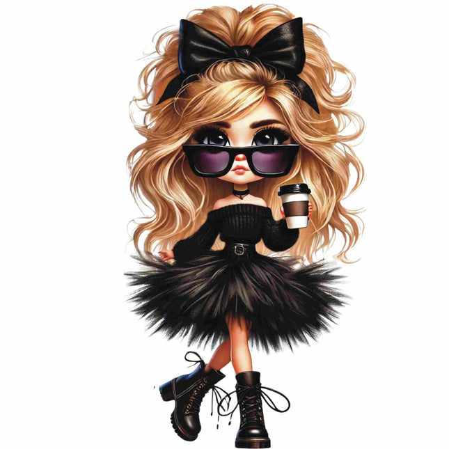 Vintage-Inspired Fashion Doll – DTF Heat Transfers #12 DTF Transfers Style Junction – Custom Digital Designs & Apparel