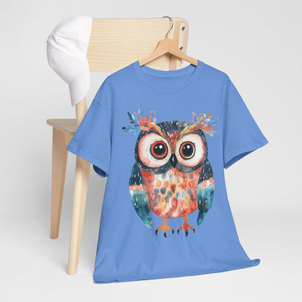 Whimsical Watercolor Owl T-Shirt — Cute Colorful Owl Tee
