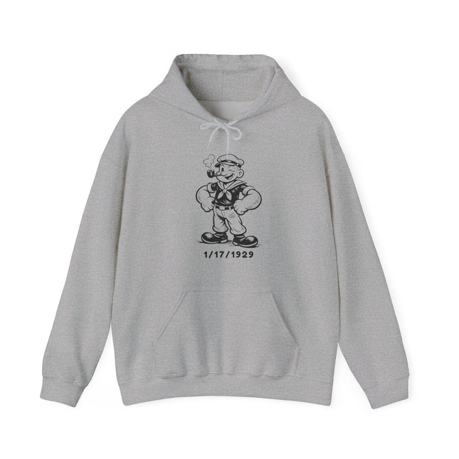 Retro Cartoon Hoodie – 1/17/1929 Vintage Sailor Graphic Pullover