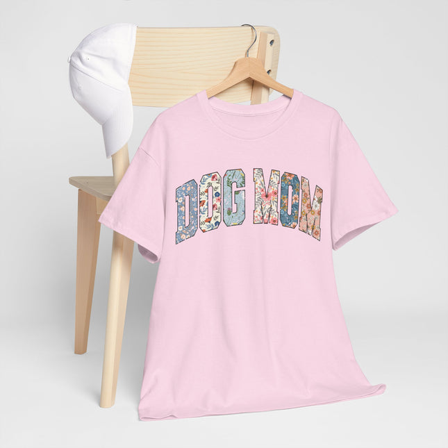Dog Mom Floral Tee — 'DOG MOM' Arch Graphic T-Shirt, Cute Pet Lover Gift