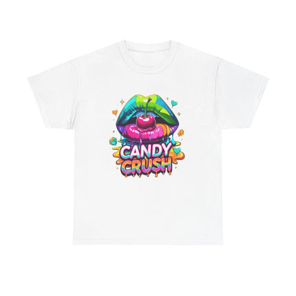T-Shirt — Candy Crush Colorful Lip & Cherry Graphic Tee